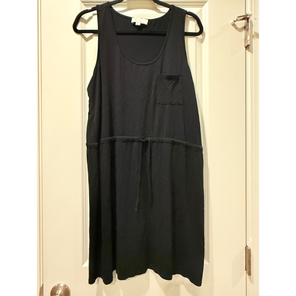 Olive & Oak Black Sleeveless Drawstring Waist Pocket Knit Dress XL 1023103